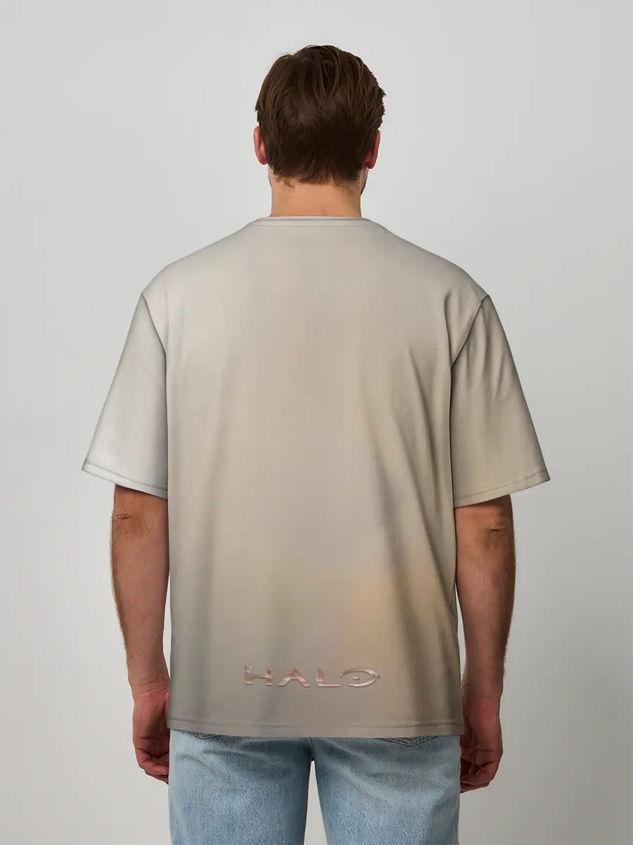 Мужская футболка оверсайз / Spartan in hell | Halo