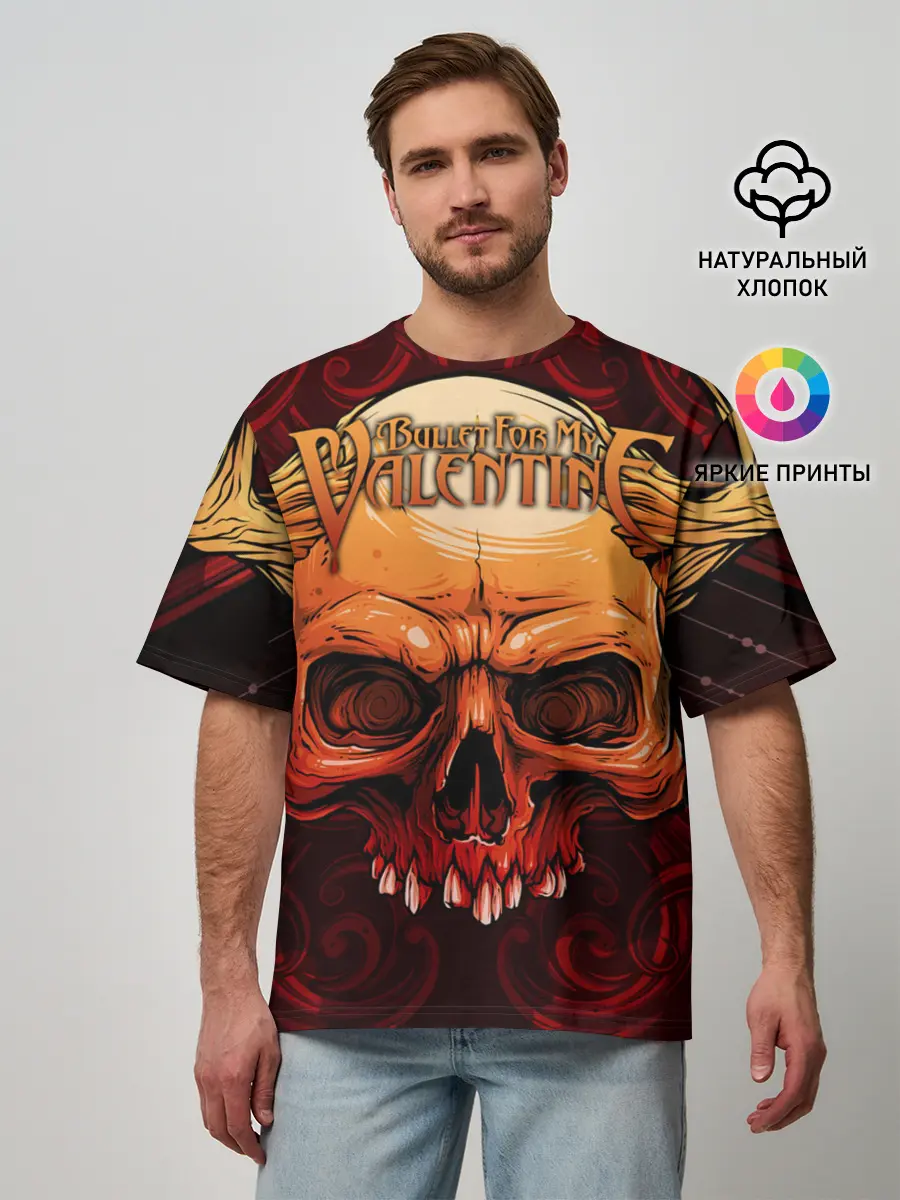 Мужская футболка оверсайз / Bullet For My Valentine