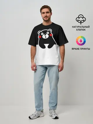 Мужская футболка оверсайз / Kumamon повис