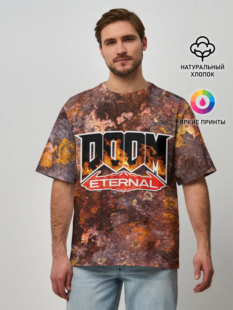 Мужская футболка оверсайз / DOOM Eternal