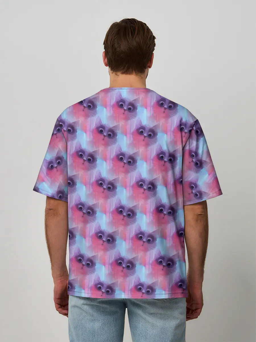 Мужская футболка оверсайз / Котята