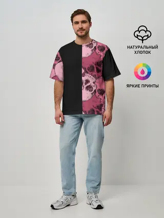 Мужская футболка оверсайз / Dark and Skull