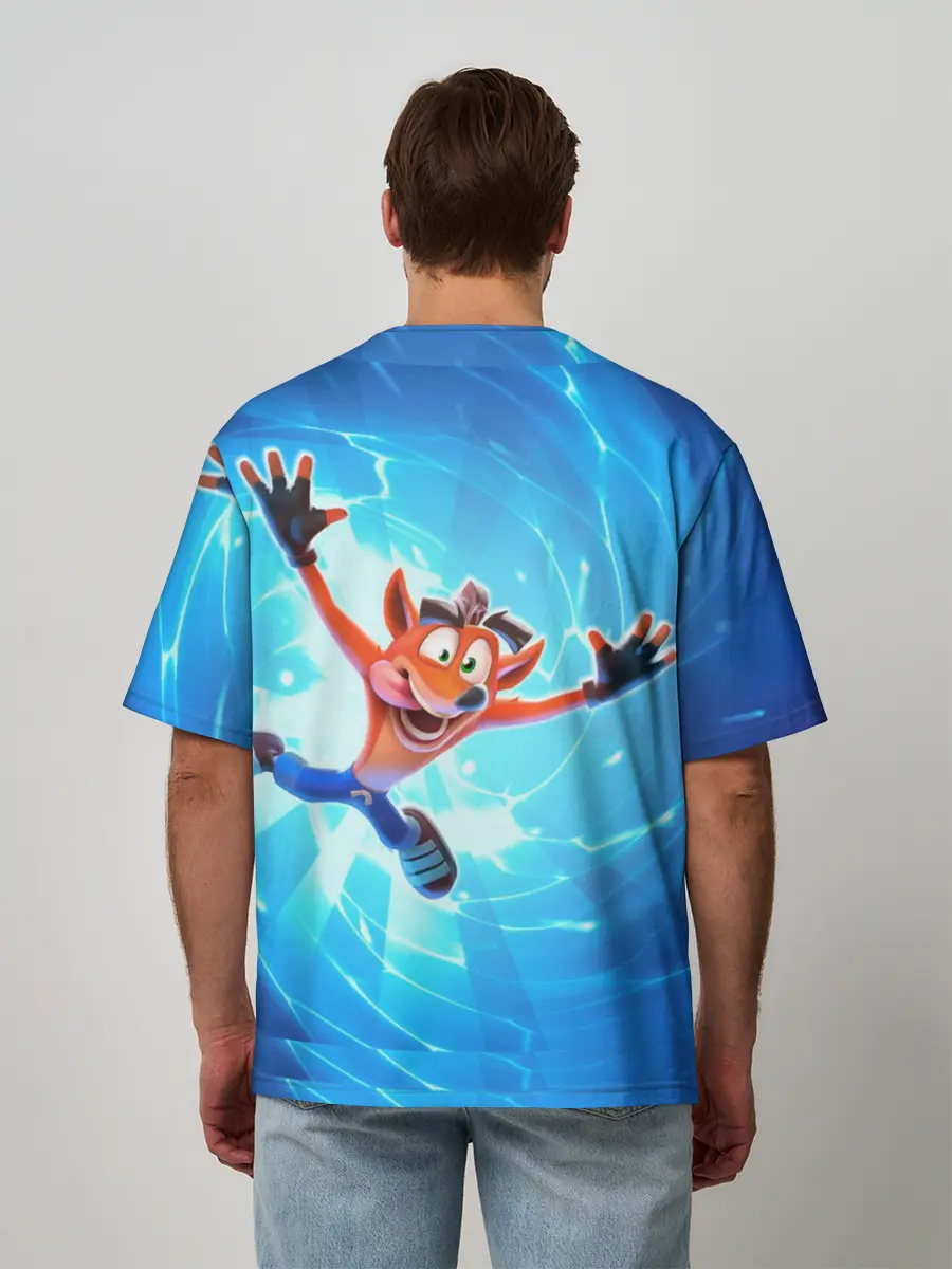 Мужская футболка оверсайз / Crash Bandicoot