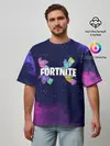 Мужская футболка оверсайз / Ламы фортнайт в космосе