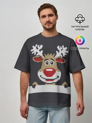 Мужская футболка оверсайз / Олень