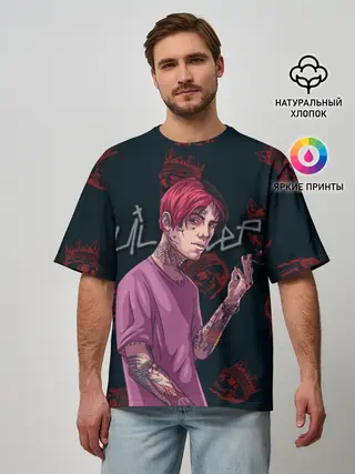 Мужская футболка оверсайз / Лил Пип