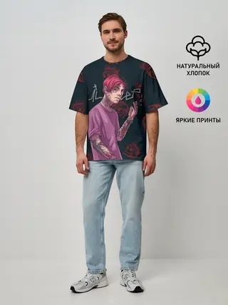 Мужская футболка оверсайз / Лил Пип