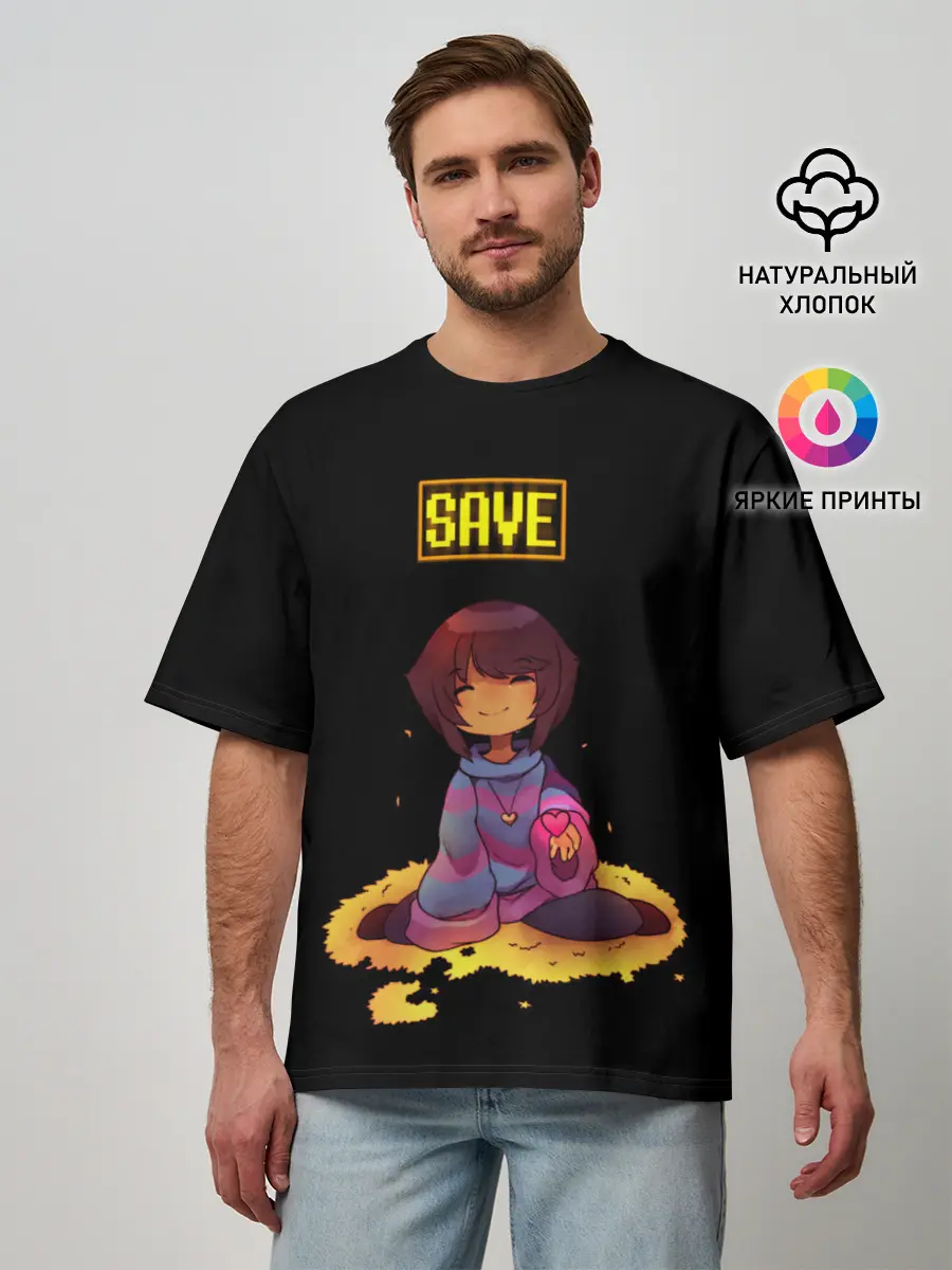 Мужская футболка оверсайз / UNDERTALE FRISK