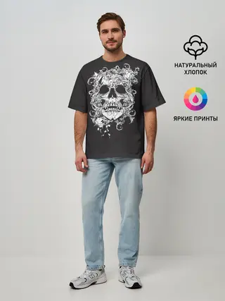 Мужская футболка оверсайз / Череп