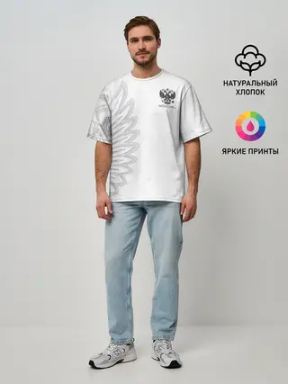 Мужская футболка оверсайз / Russia | MSKSide Colorless