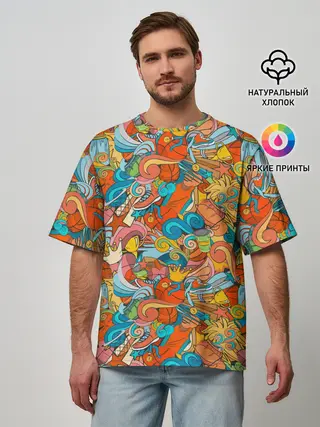 Мужская футболка оверсайз / Basketball