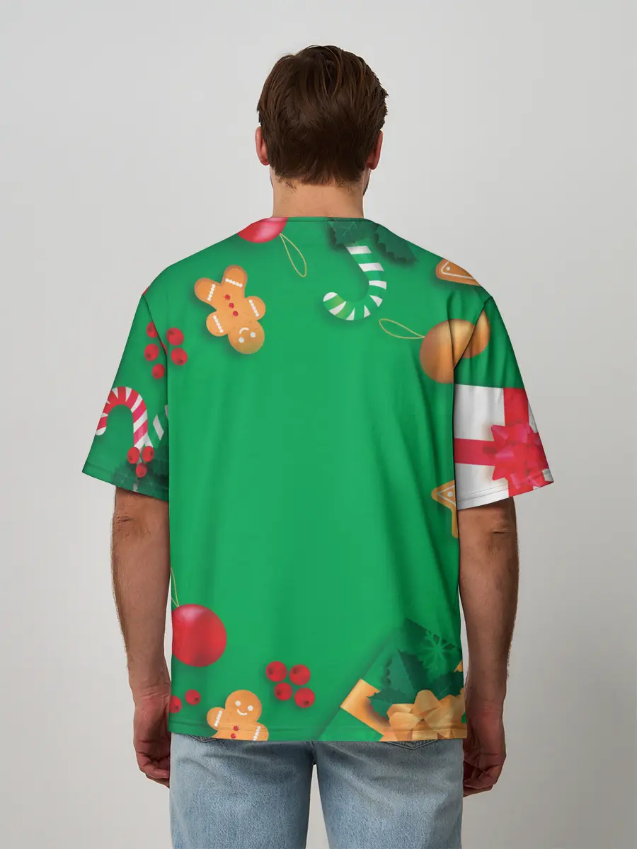 Мужская футболка оверсайз / Новогодний Sherlock