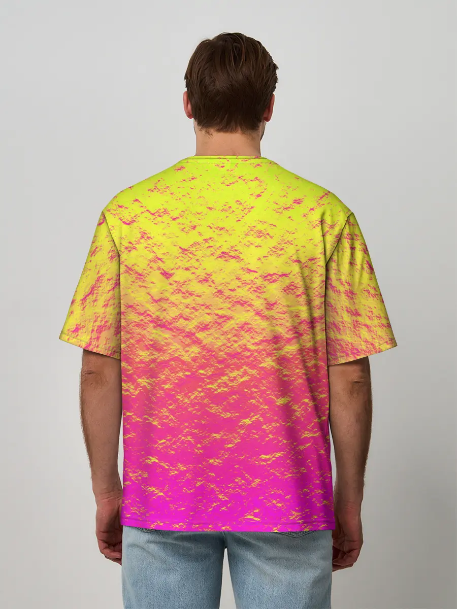 Мужская футболка оверсайз / Яркий закат