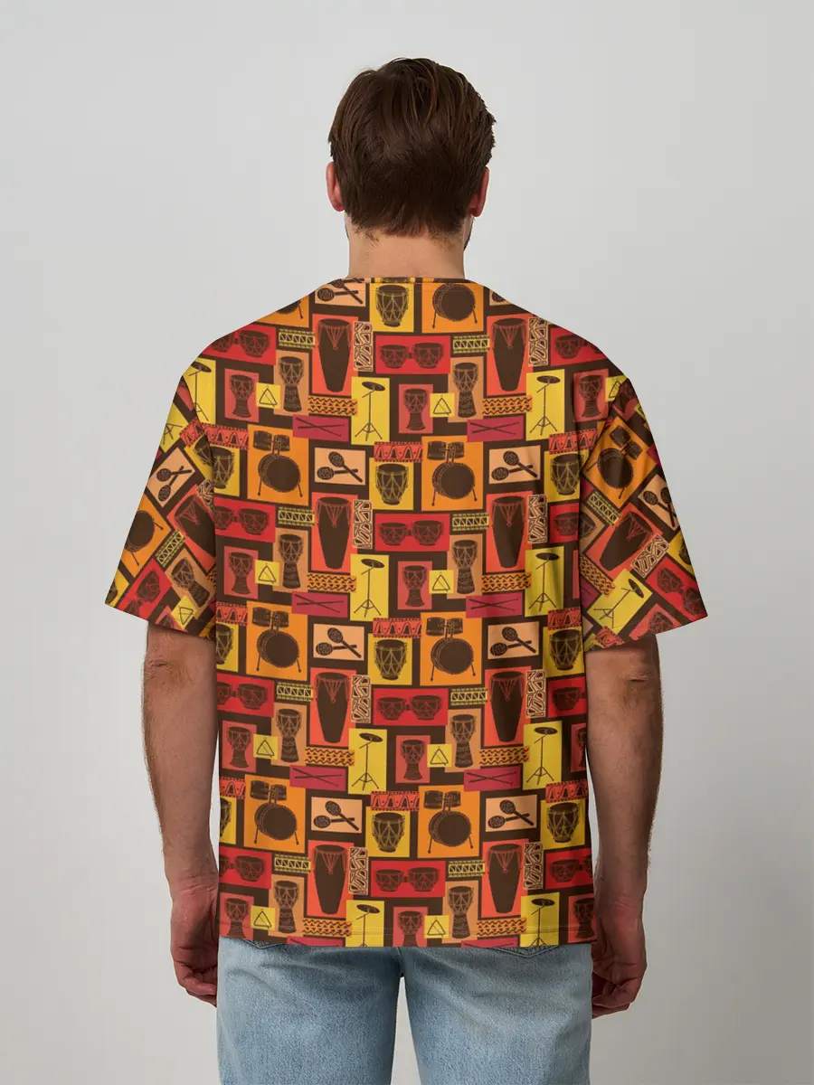 Мужская футболка оверсайз / Барабанщик