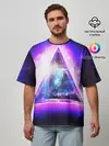 Мужская футболка оверсайз / КОСМИЧЕСКИЙ ТРЕУГОЛЬНИК