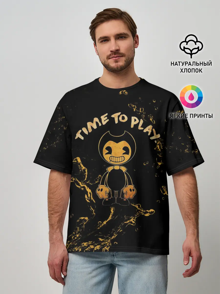 Мужская футболка оверсайз / Bendy And The Ink Machine