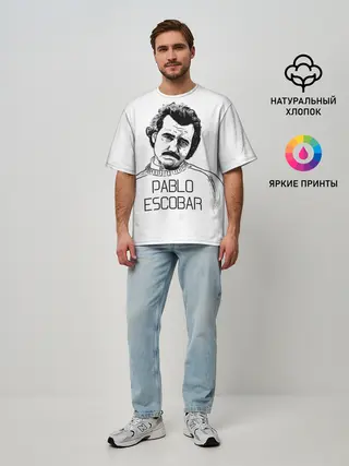 Мужская футболка оверсайз / Pablo Escobar