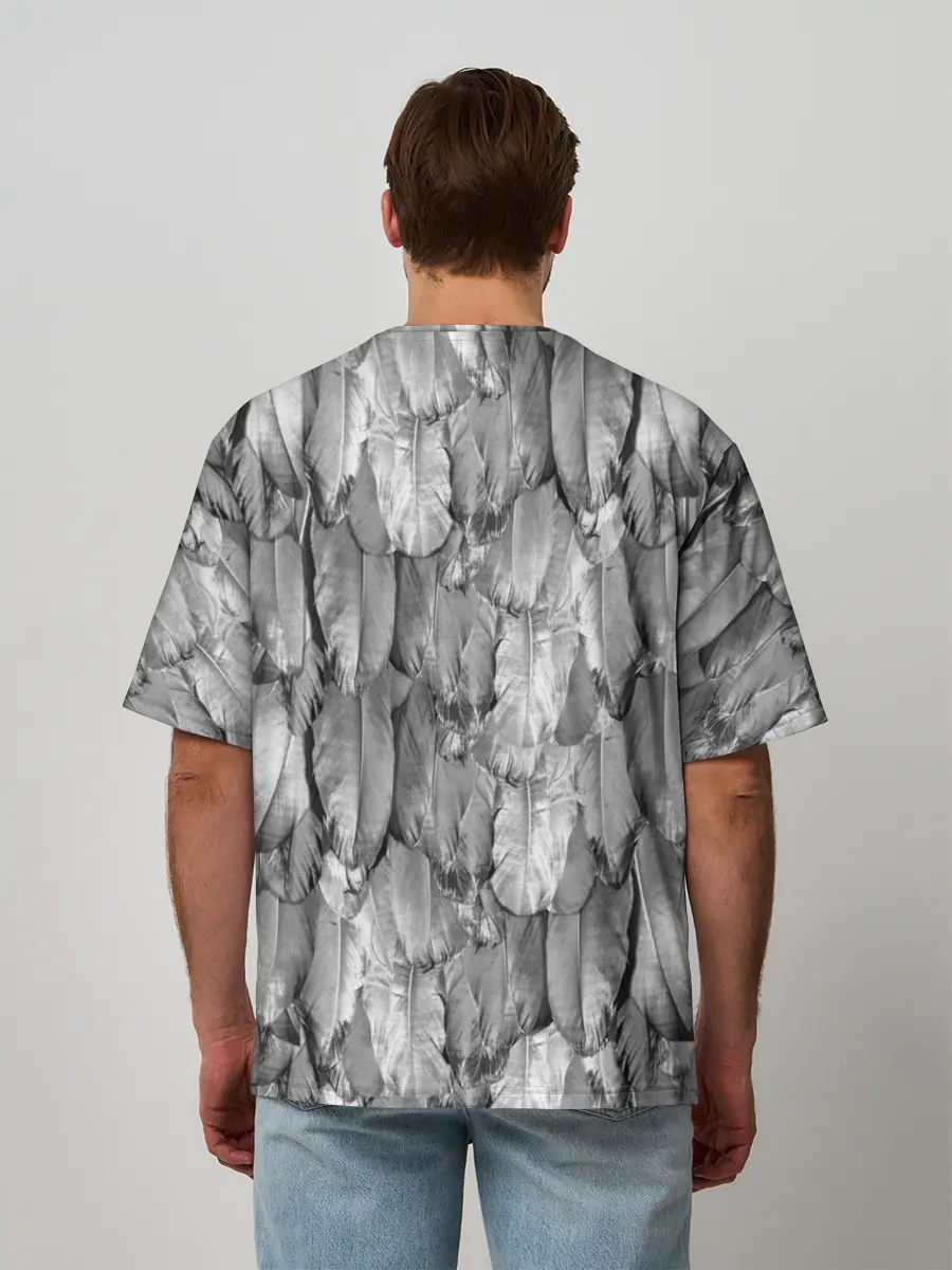 Мужская футболка оверсайз / White Raven