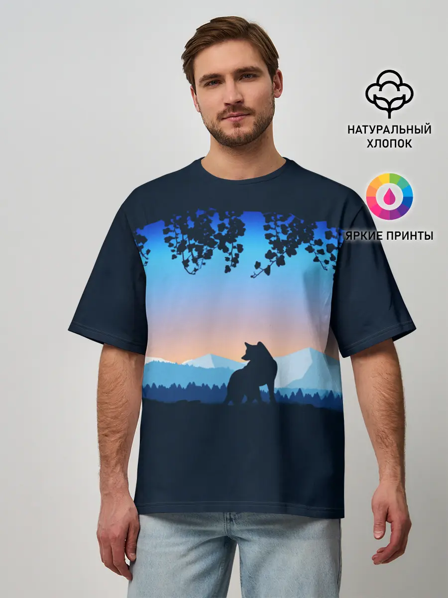 Мужская футболка оверсайз / WOLF