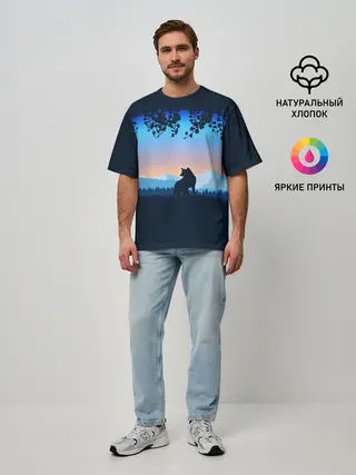 Мужская футболка оверсайз / WOLF