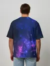 Мужская футболка оверсайз / Неоновый космос