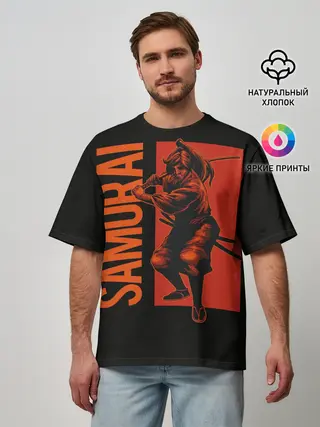 Мужская футболка оверсайз / Путь самурая
