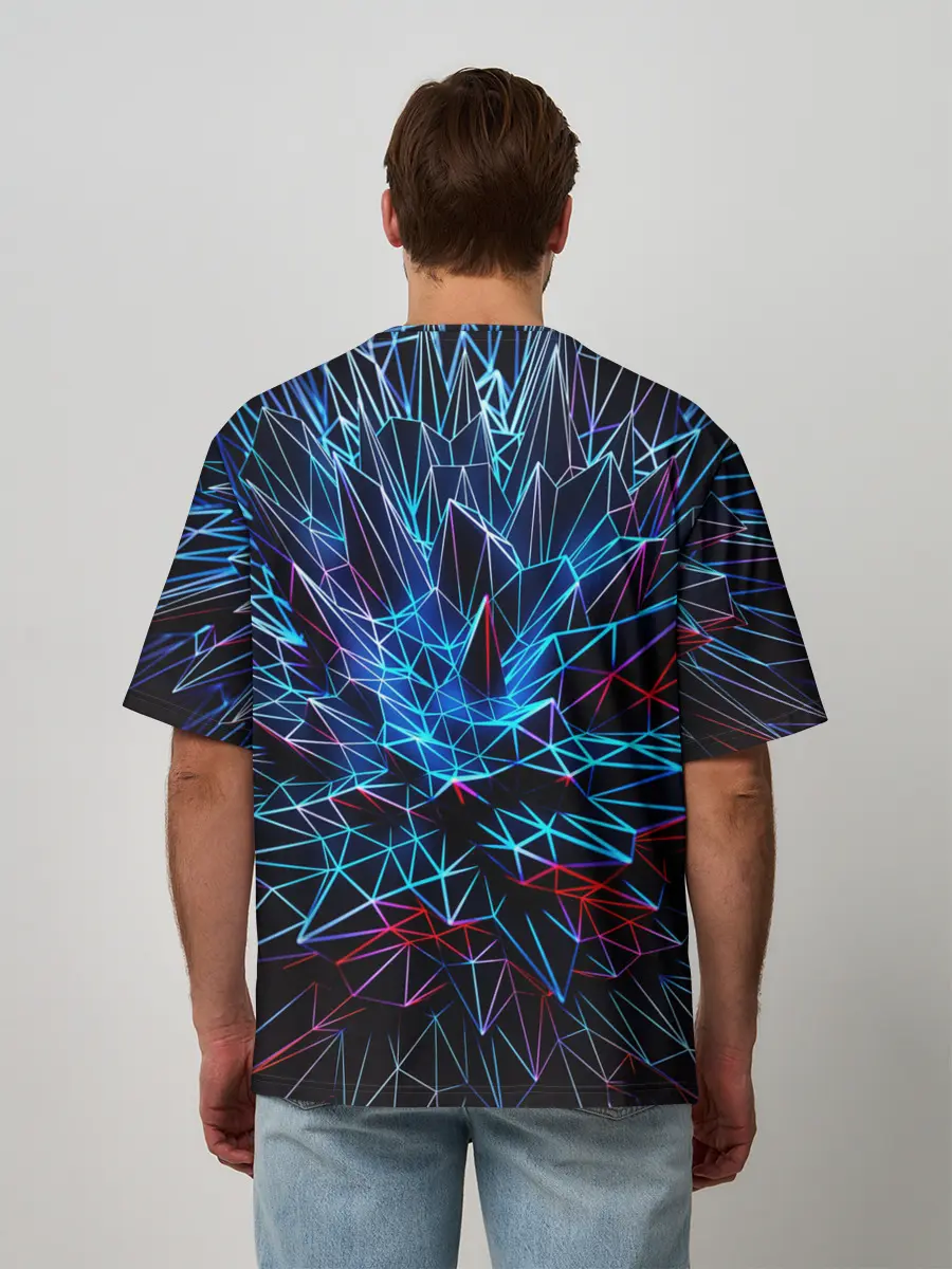 Мужская футболка оверсайз / NEON GEOMETRY