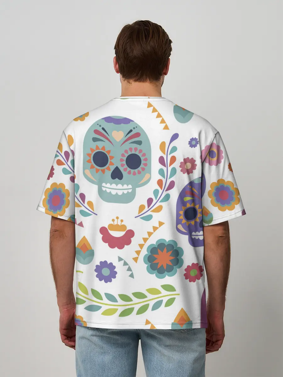 Мужская футболка оверсайз / Мексиканские мотивы