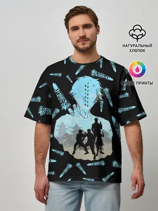 Мужская футболка оверсайз / Jujutsu Kaisen силуэты героев