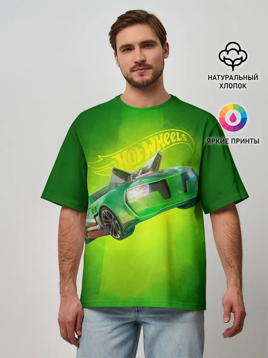 Мужская футболка оверсайз / Hot Wheels. Хот Вилс