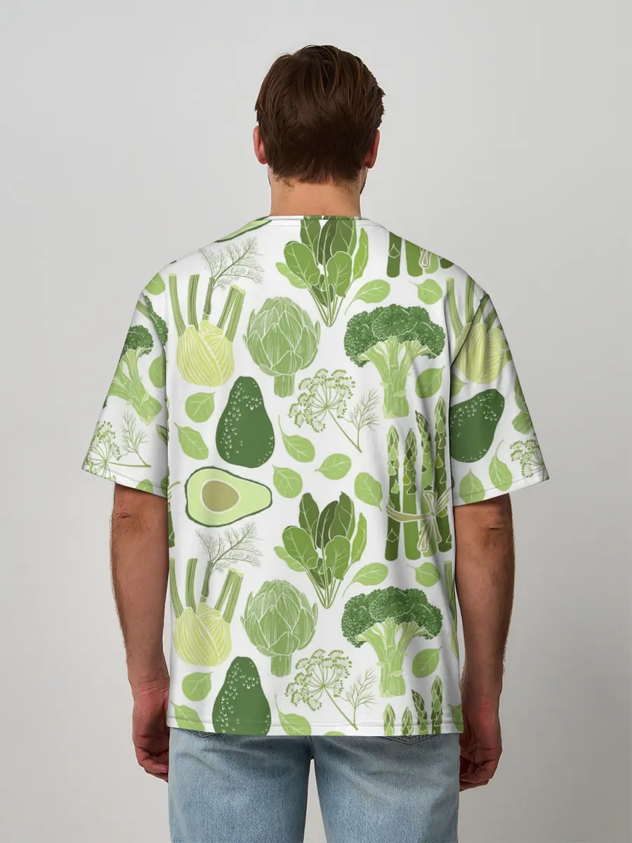 Мужская футболка оверсайз / овощи