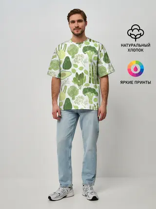 Мужская футболка оверсайз / овощи