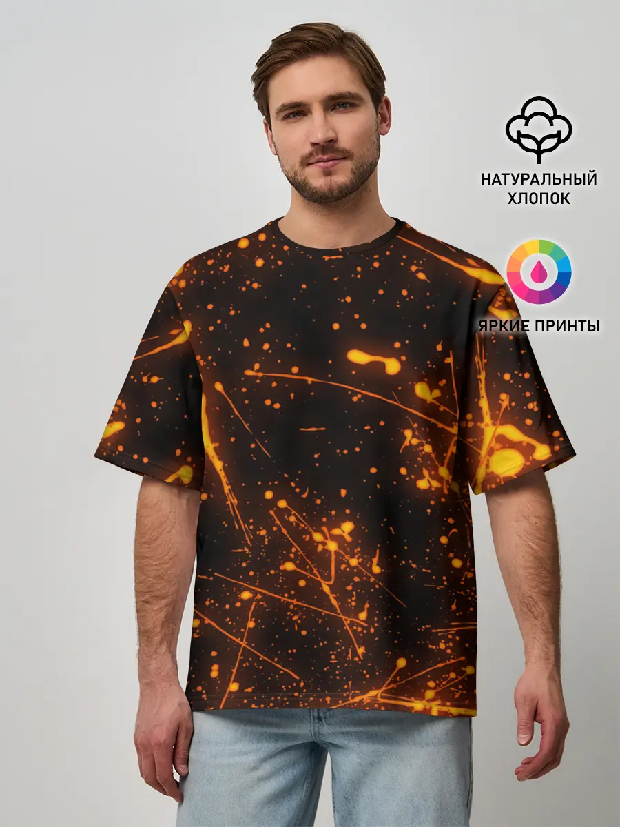 Мужская футболка оверсайз / FLAME | ПЛАМЯ