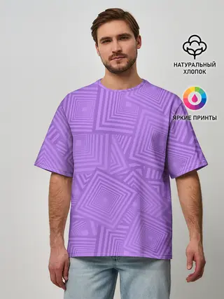 Мужская футболка оверсайз / Квадраты в квадратах