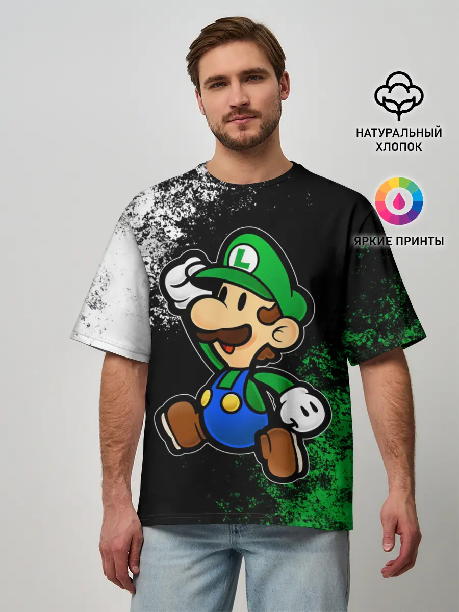 Мужская футболка оверсайз / Luigis Mansion