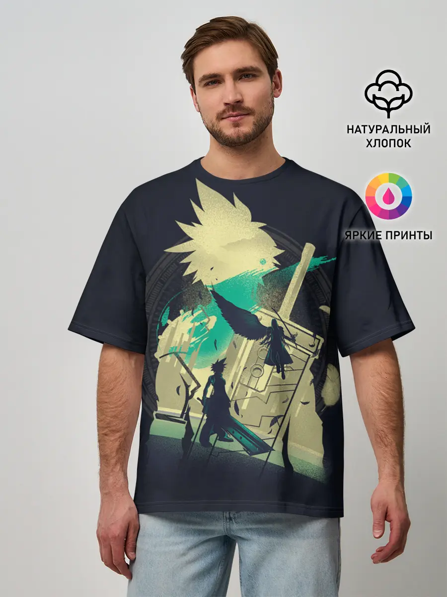 Мужская футболка оверсайз / Final Fantasy VII