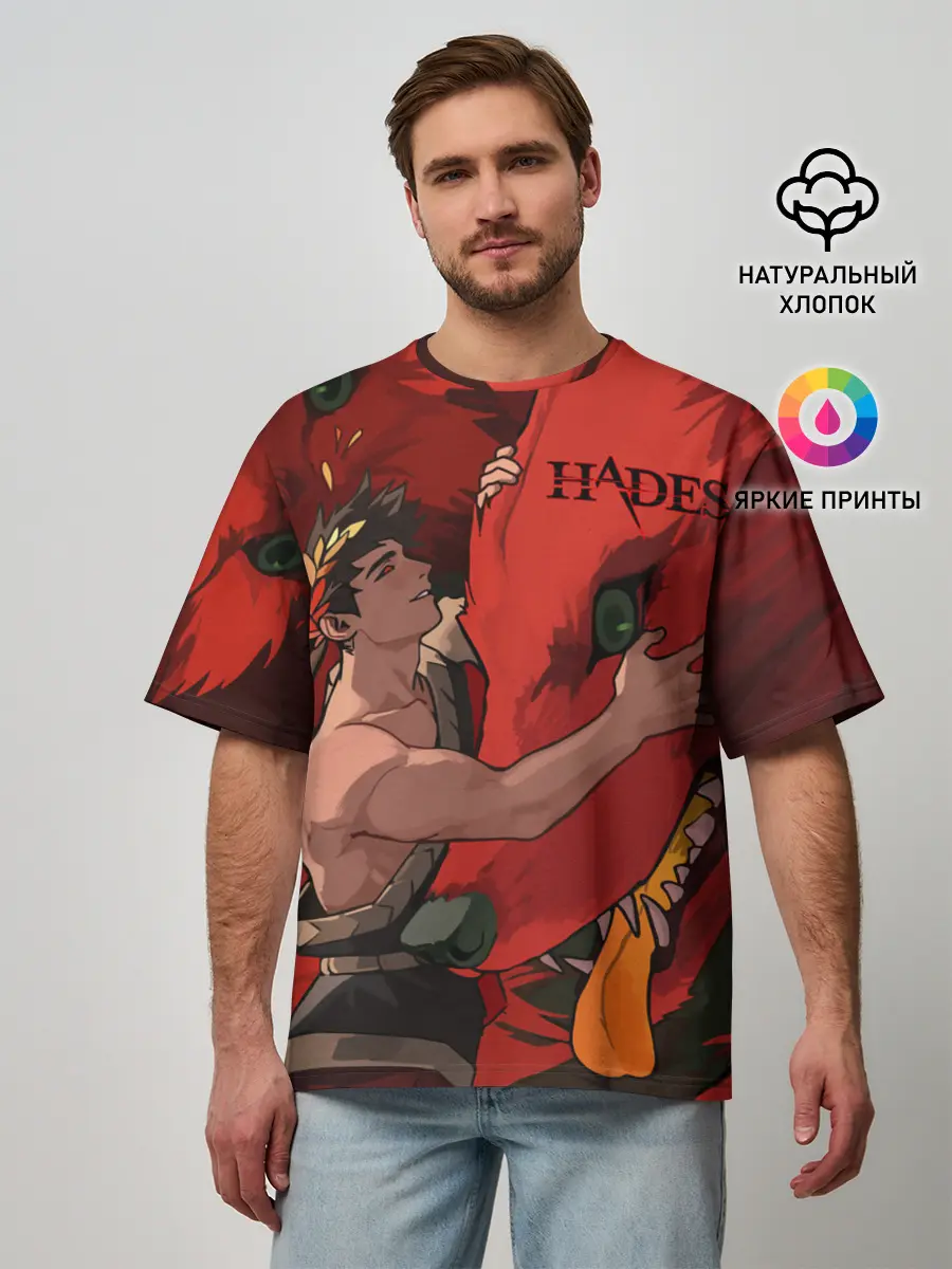 Мужская футболка оверсайз / Hades Zagreus