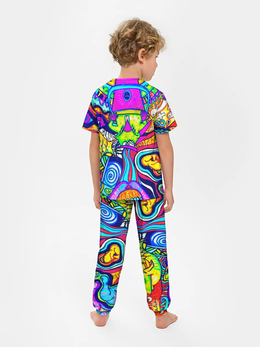 Детская пижама с брюками / КИСЛОТНЫЕ РИСУНОК
