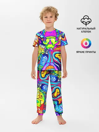 Детская пижама с брюками / КИСЛОТНЫЕ РИСУНОК