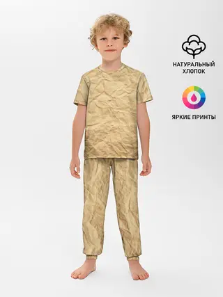 Детская пижама с брюками / БУМАЖНАЯ ТЕКСТУРА
