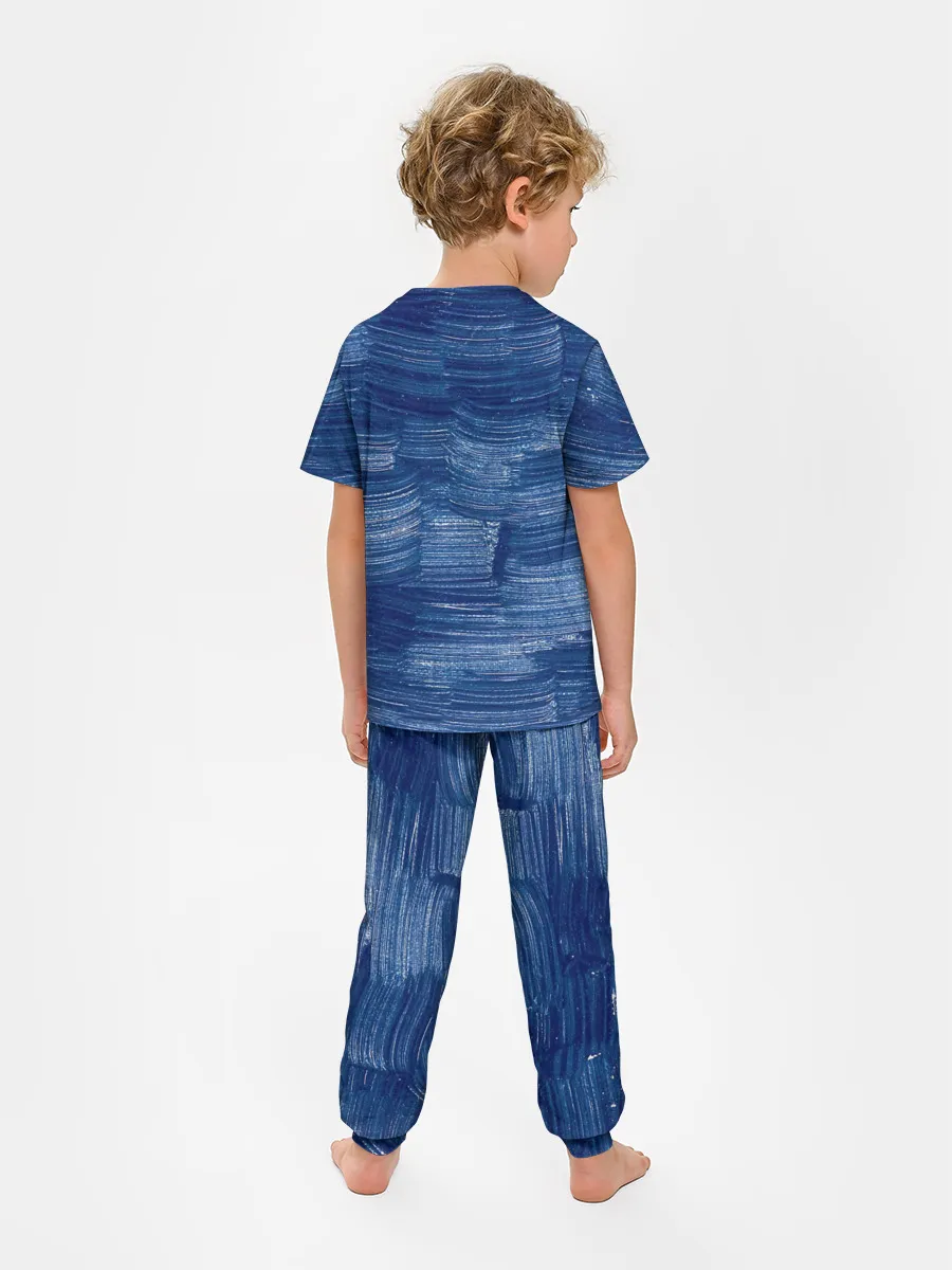 Детская пижама с брюками / Акриловые мазки