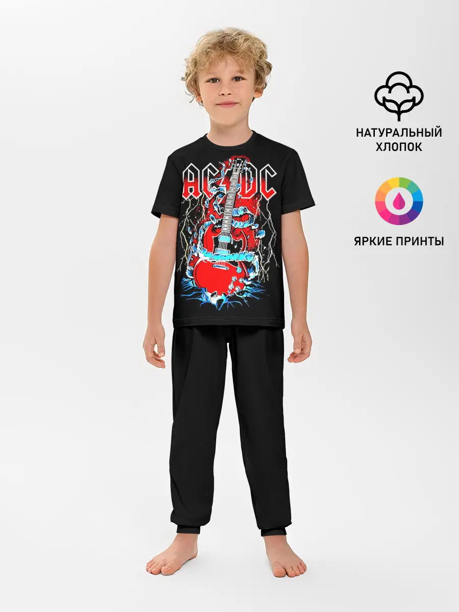 Детская пижама с брюками / AC/DC гитара
