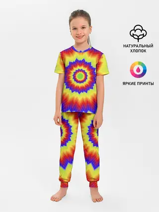 Детская пижама с брюками / Tie-Dye
