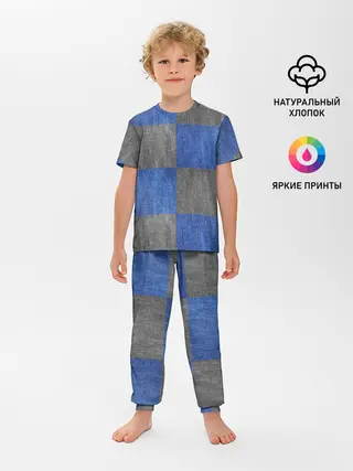 Детская пижама с брюками / Denim Patchwork