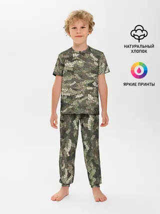 Детская пижама с брюками / Именной камуфляж Миша