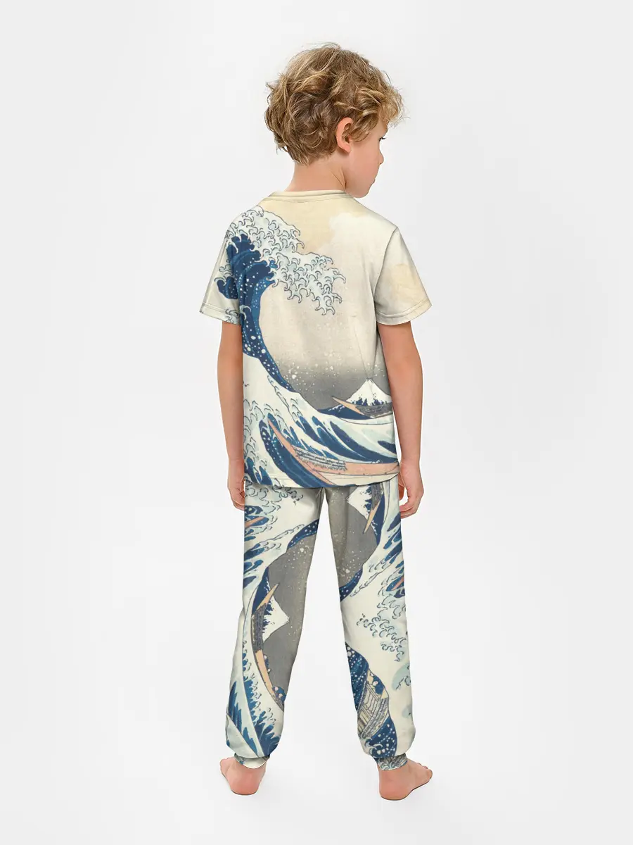 Детская пижама с брюками / Большая волна в Канагаве
