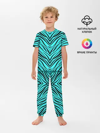 Детская пижама с брюками / Абстратный полосатый узор
