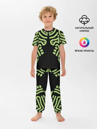 Детская пижама с брюками / узор тату