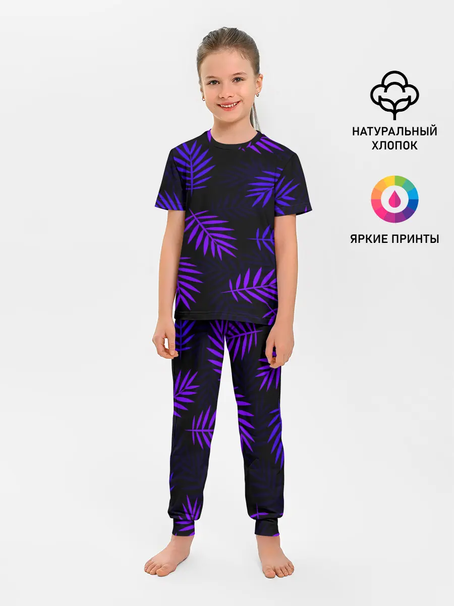 Детская пижама с брюками / НЕОНОВЫЕ ТРОПИКИ