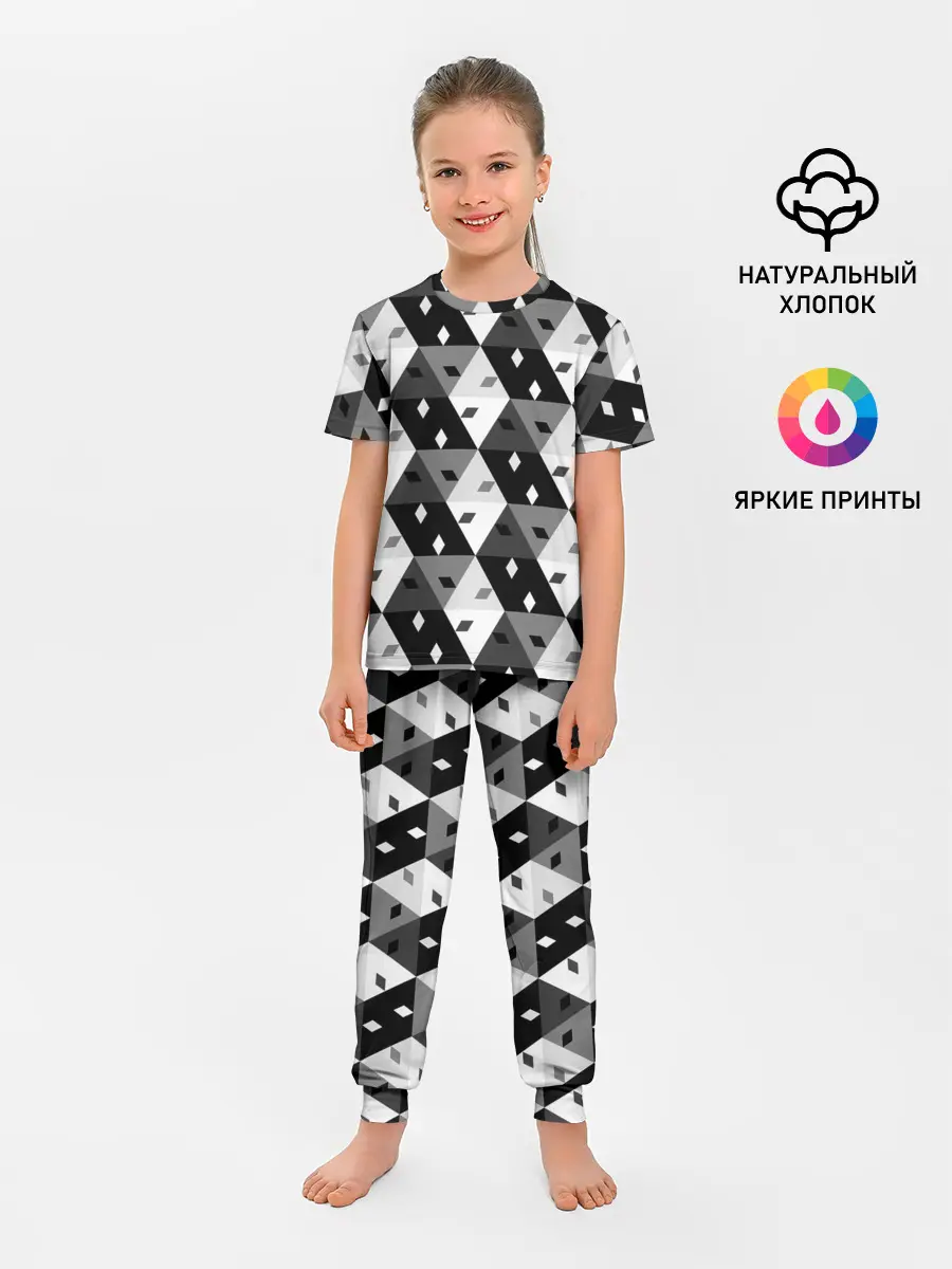 Детская пижама с брюками / Абстрактные кубики